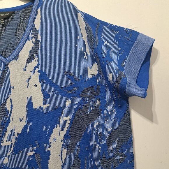 Ming Wang Textured Elegant Chic Knit Abstract Shift Dress XL Blue Multi-Color - Picture 15 of 17